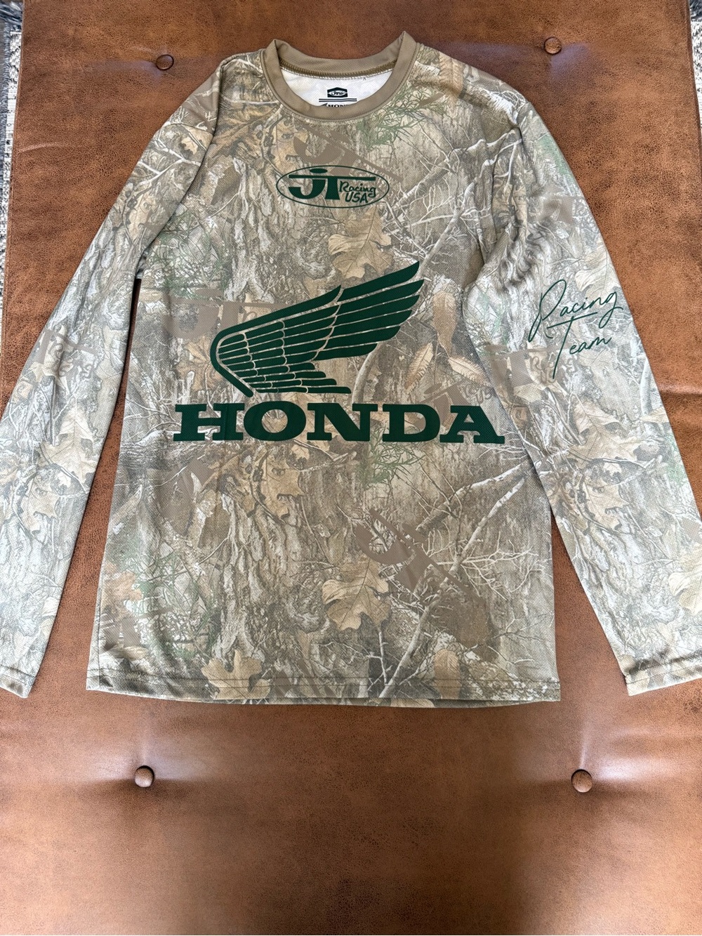 Honda Men's Long Sleeve Camo Tee - Green Logo NWOT